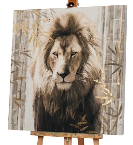 Lion avec bambous 