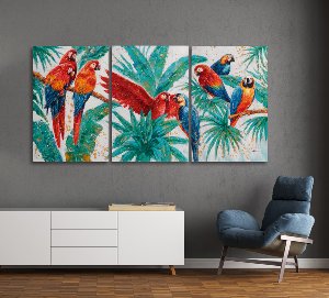 Parrots in the forrest 
