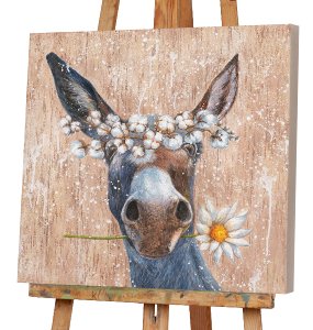 Donkey with flowers 