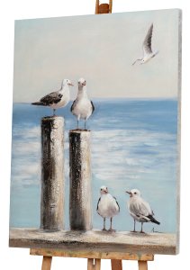 Seagulls on wooden stilts II 
