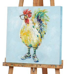 Proud rooster with glasses 