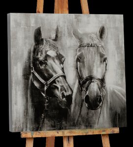 Horses in black and white 