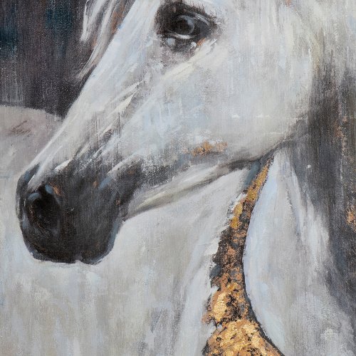 White horse with golden collar 