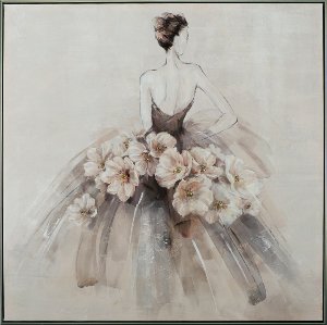 Lady in a ball dress with flowers