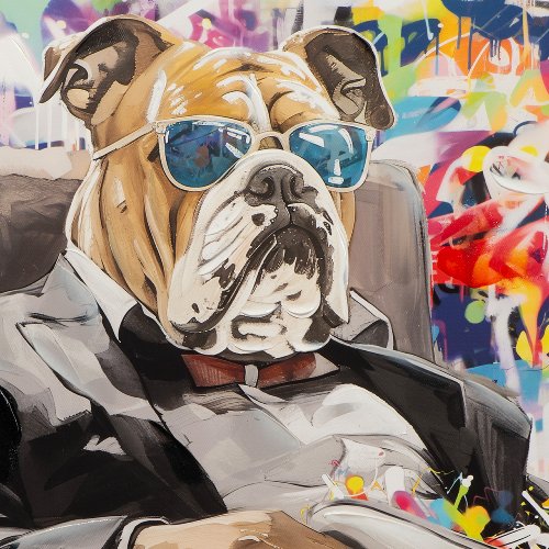 Gemälde Cool Bulldog 