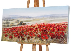 Gemälde Landschaft mit Mohnblumen