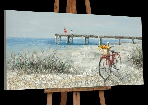 Gemälde Rotes Fahrrad am Strand