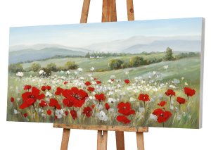 landscape with red and white flowers