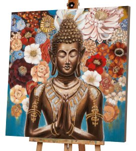 Bouddha avec fleurs 