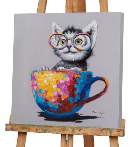 cat in coloured cup 