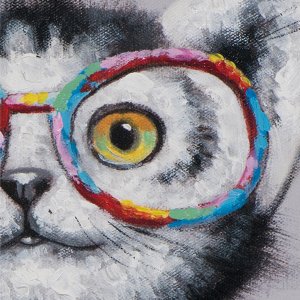 Gemälde Katze in bunter Tasse 