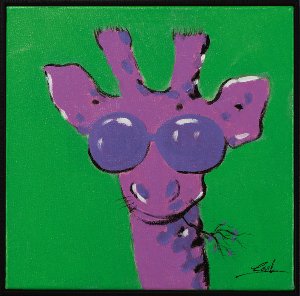 Pop Art Giraffe auf grün 