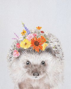 Hedgehog with flowers 