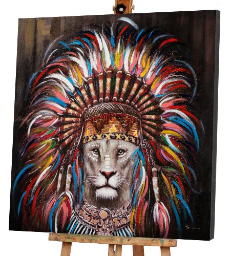 Lion with Indian headdress 
