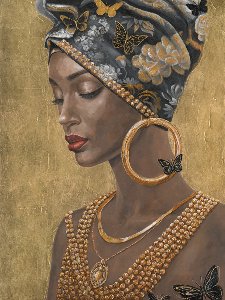 Elegant woman with gold jewellery