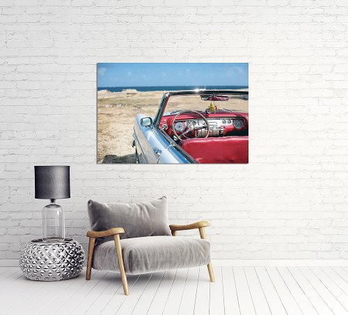 Vintage car on the beach 