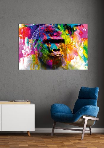 Alubild Pop Art Gorilla 