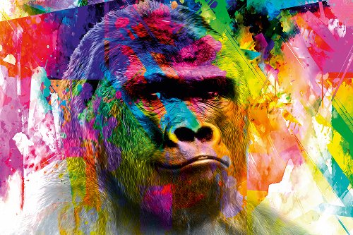 Alubild Pop Art Gorilla 