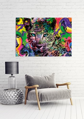 Alubild Pop Art Leopard 