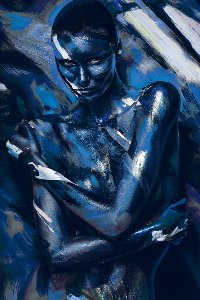 Nude in Blue - Body Painting 
