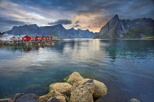 Scandinavian village by the fjord 2