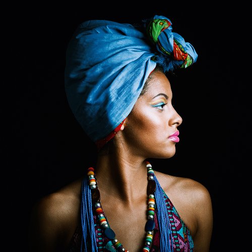 Beauty with blue turban 