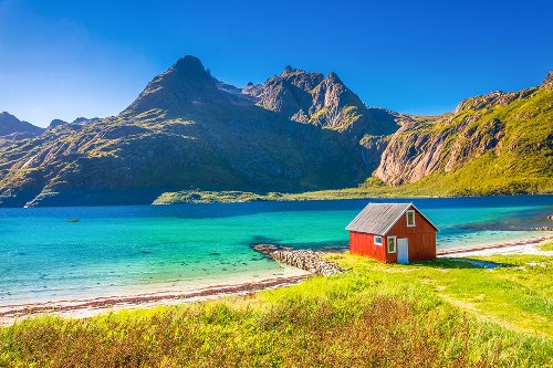 Akustikbild Slim Einsames Haus am Fjord