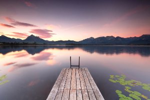 Akustikbild Slim Steg in der Abenddämmerung