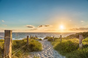 Evening atmosphere on the beach