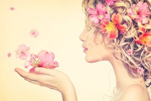 Beauty with flowers 