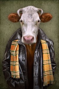 Akustikbild Slim Rind mit Lederjacke