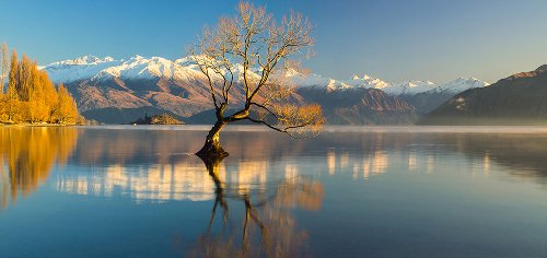 Akustikbild Slim Bergpanorama mit See