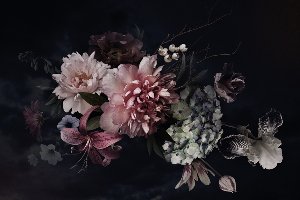 Akustikbild Slim Hübsches Blütenbouquet IV