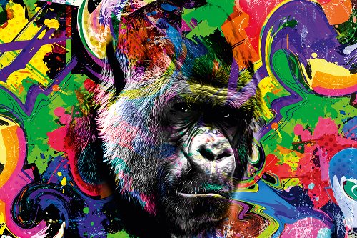 Akustikbild Slim Pop Art Gorilla