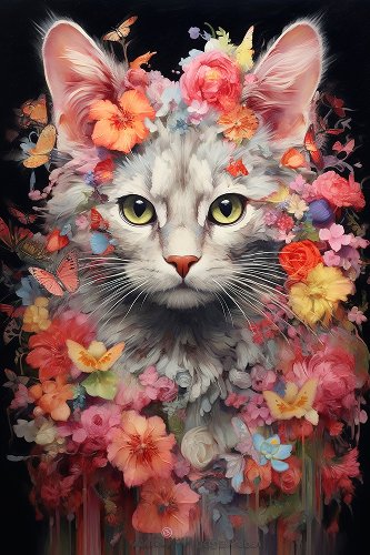 Akustikbild Slim Flower Cat 