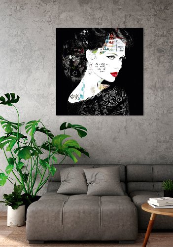 Glasbild Street Art "Glamour Girl"