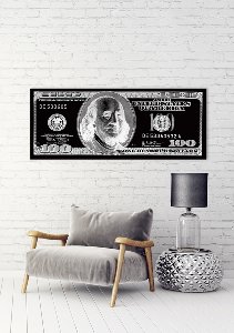 Dollar note in black and silver