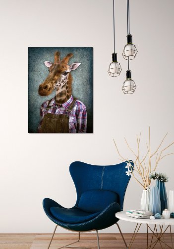 Giraffe with dungarees 