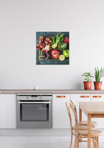 Fruits on wooden tray 