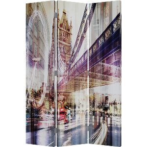 Séparation de pièce "Collage Londres" motif réversible