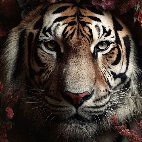 Glasbild Tiger Fowers 