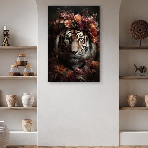 Glasbild Tiger Fowers 