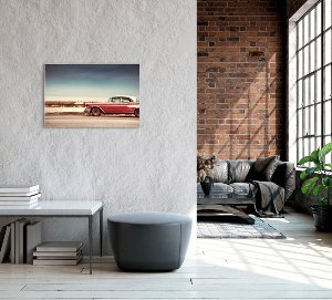 Bild & Rahmen Roter Oldtimer 