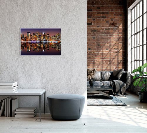 Bild & Rahmen New York Skyline mit Spiegelung