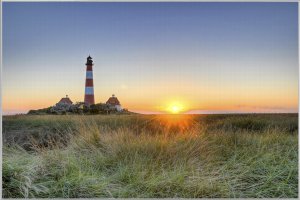 Bild & Rahmen Leuchtturm Westerheversand 1
