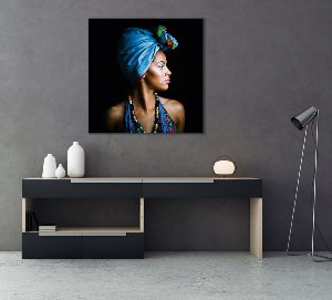 Beauté au turban bleu 