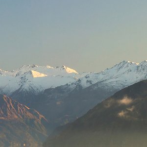 Mountain panorama with lake 
