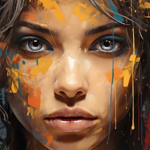 Grey Eyes behind Colours 
