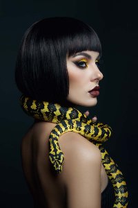 Woman with python 
