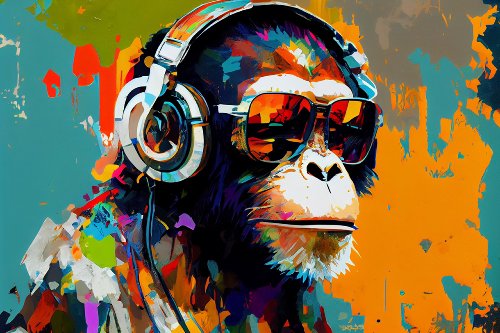 Canvas Print DJ Schimpanse 